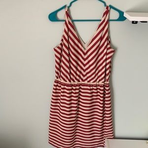 LOFT Striped V-Neck Dress